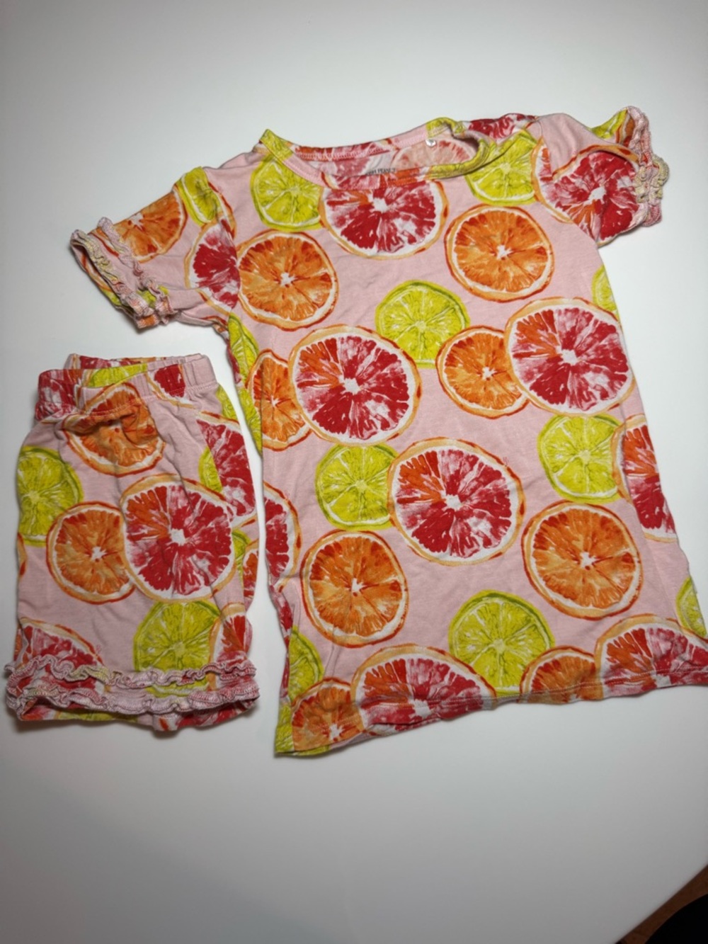Posh Peanut Citrus-Print Kids Pajama Set